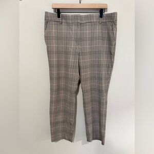 Talbots Gray and Black Hampshire Ankle Pants with Classic Plaid Design Sz 16